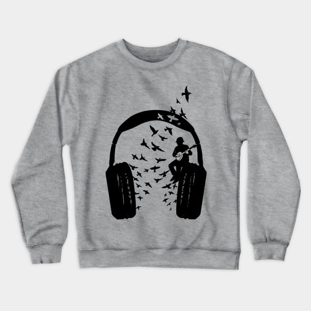 Headphone Banjo Crewneck Sweatshirt by barmalisiRTB